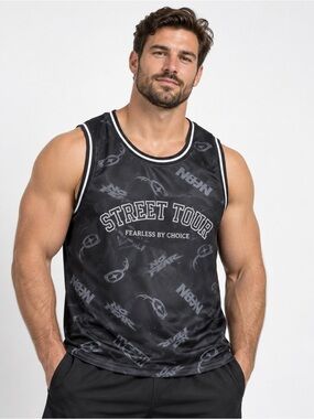 No Fear Shirt Black Sleeveless Tank V-Neck Street Tour Mens XL Black